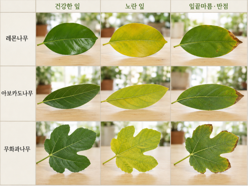집에서 키우는 과일나무 ⑦과일 나무 잎이 노랗고 마르는 이유｜레몬·아보카도·무화과 병....