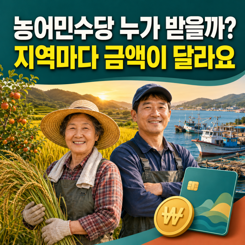 농어민수당은 누가 받을까? 2026 신청 조건·지역별 지급액 확인