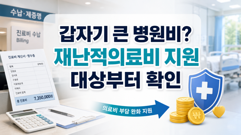 재난적의료비 지원, 갑자기 큰 병원비가 나왔다면 받을 수 있을까?