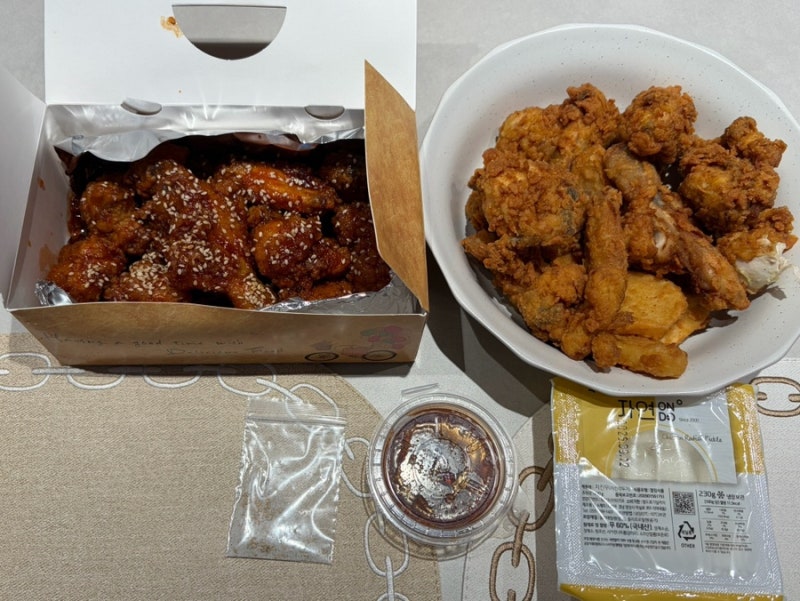 부산대 맛집 뉴숯불통닭 포장 후기