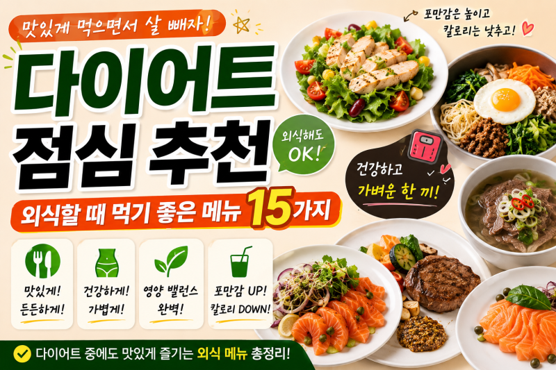 다이어트 점심 추천｜외식할 때 먹기 좋은 메뉴 15가지