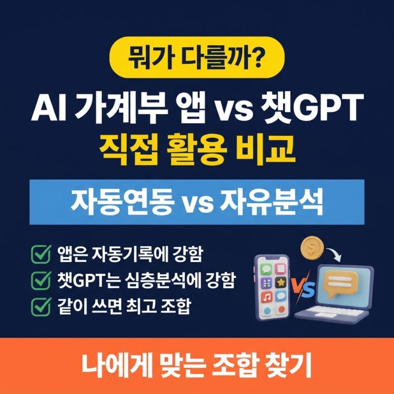 AI 가계부 앱 vs 챗GPT 직접 활용 비교 (feat.뱅크샐러드·토스)