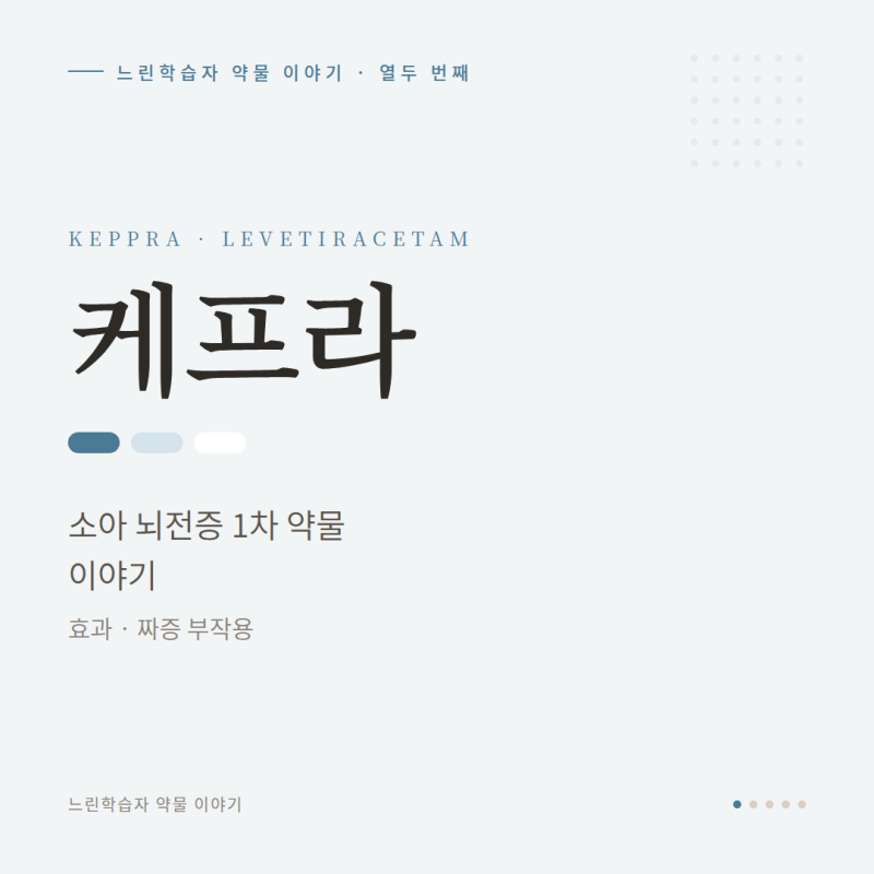 케프라(레비티라세탐), 소아 뇌전증 1차 약물 이야기 (효과·짜증 부작용)