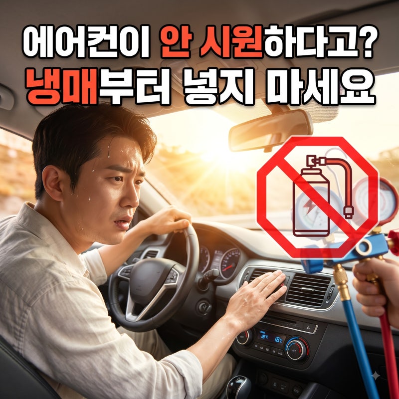 자동차 에어컨 안 시원할 때, 냉매부터 충전하면 안 되는 이유