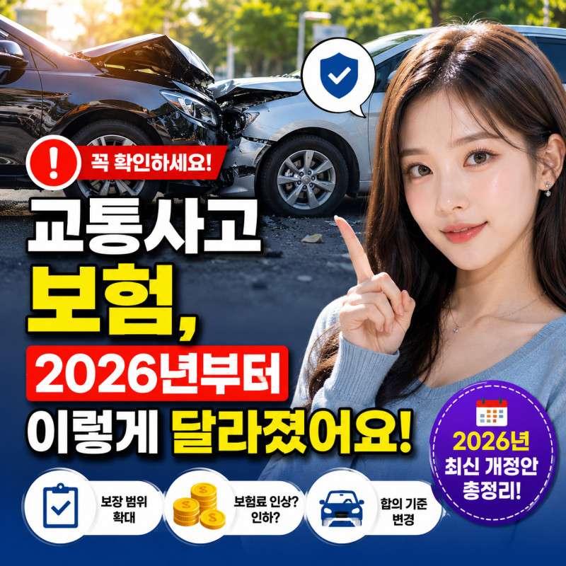 교통사고 보험, 2026년부터 이렇게 달라졌어요