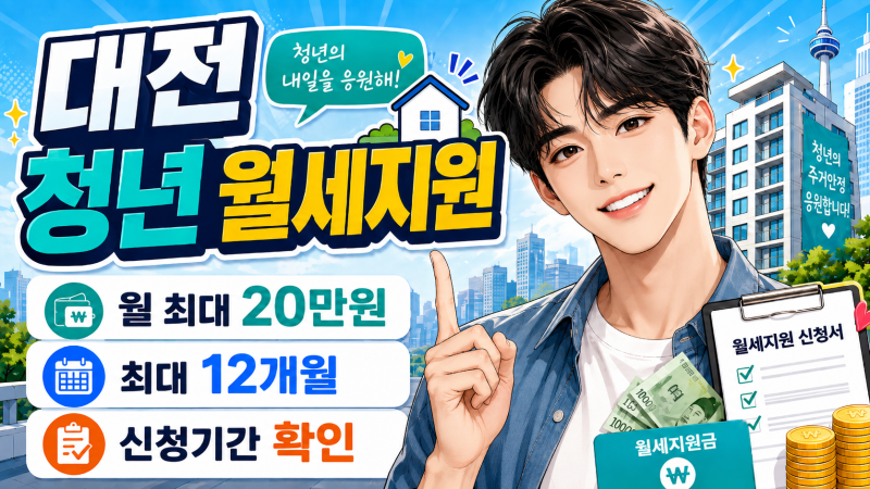 대전 청년 월세지원 2026 신청 시작｜최대 240만원 받을 수 있을까?