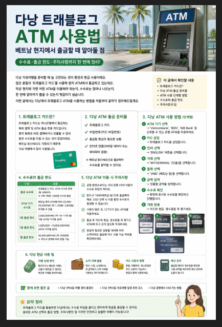 다낭 트래블로그 ATM 사용법｜베트남 현지에서 출금하는 방법과 수수료