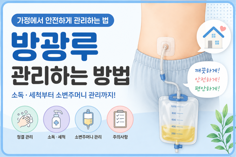 가정에서 방광루 관리하기 - 소독·세척·배액 관리 총정리
