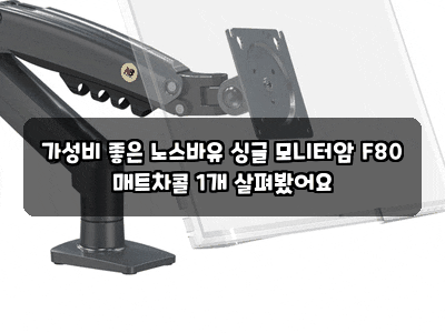 가성비 좋은 노스바유 싱글 모니터암 F80 매트차콜 1개 살펴봤어요