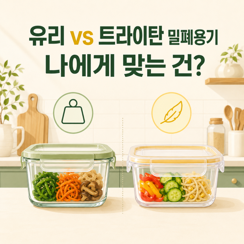 유리 밀폐용기와 트라이탄 밀폐용기 차이, 어떤 걸 사야 할까?