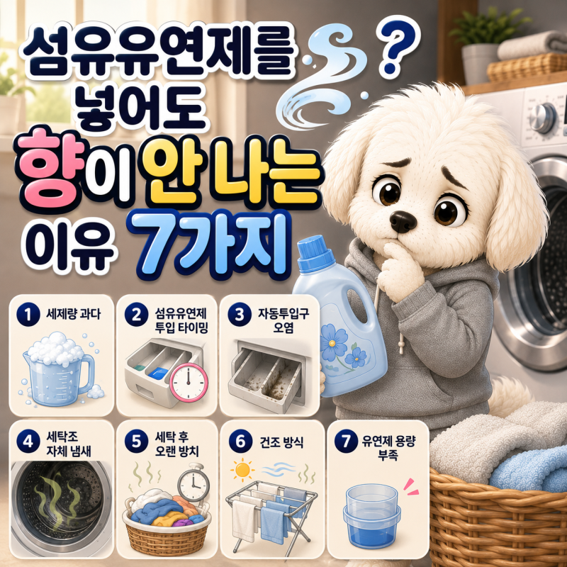 섬유유연제를 넣어도 향이 안 나는 이유 7가지
