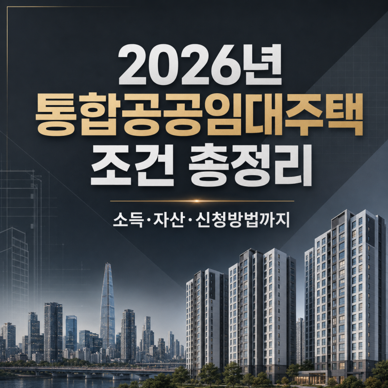 2026년 통합공공임대주택 조건 총정리: 소득 자산 신청방법까지