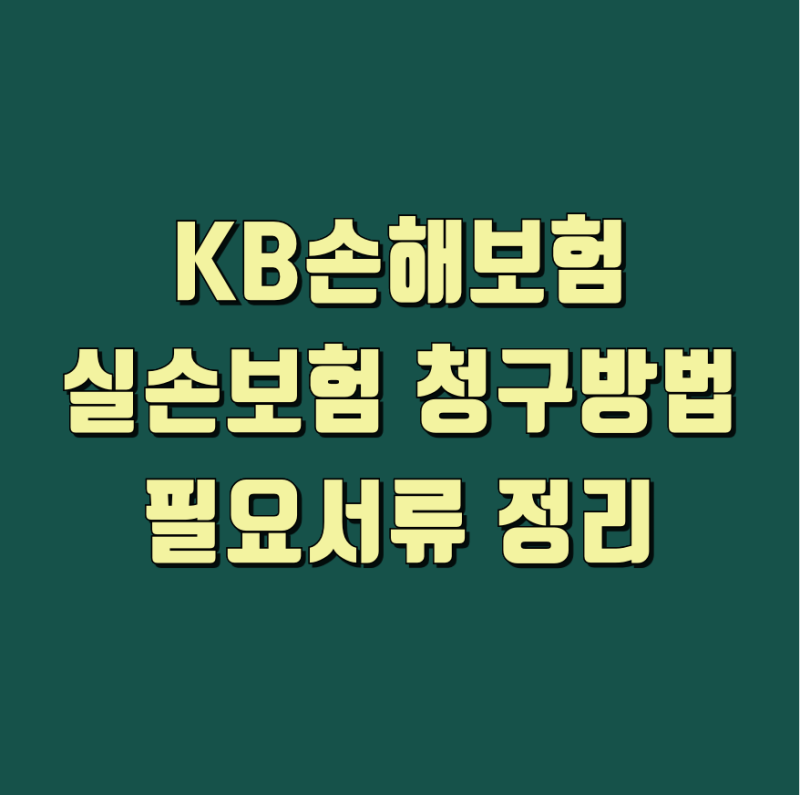 KB손해보험 실손보험 청구 입원 통원 서류 실손24 방법