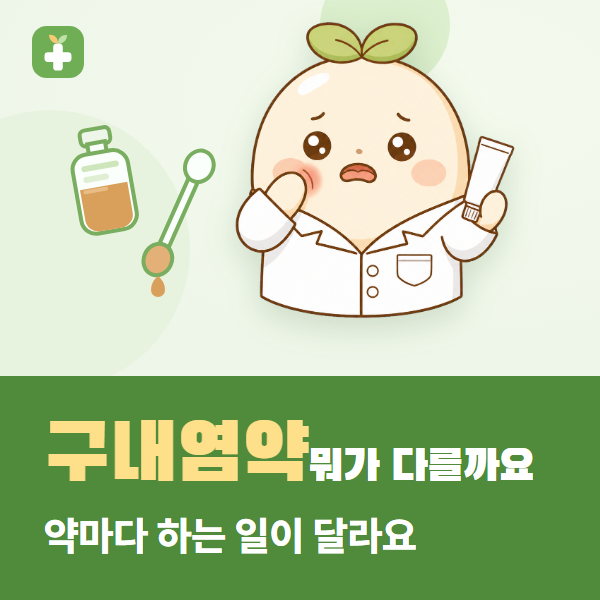 구내염 연고, 통증 줄이는 약과 염증 가라앉히는 약