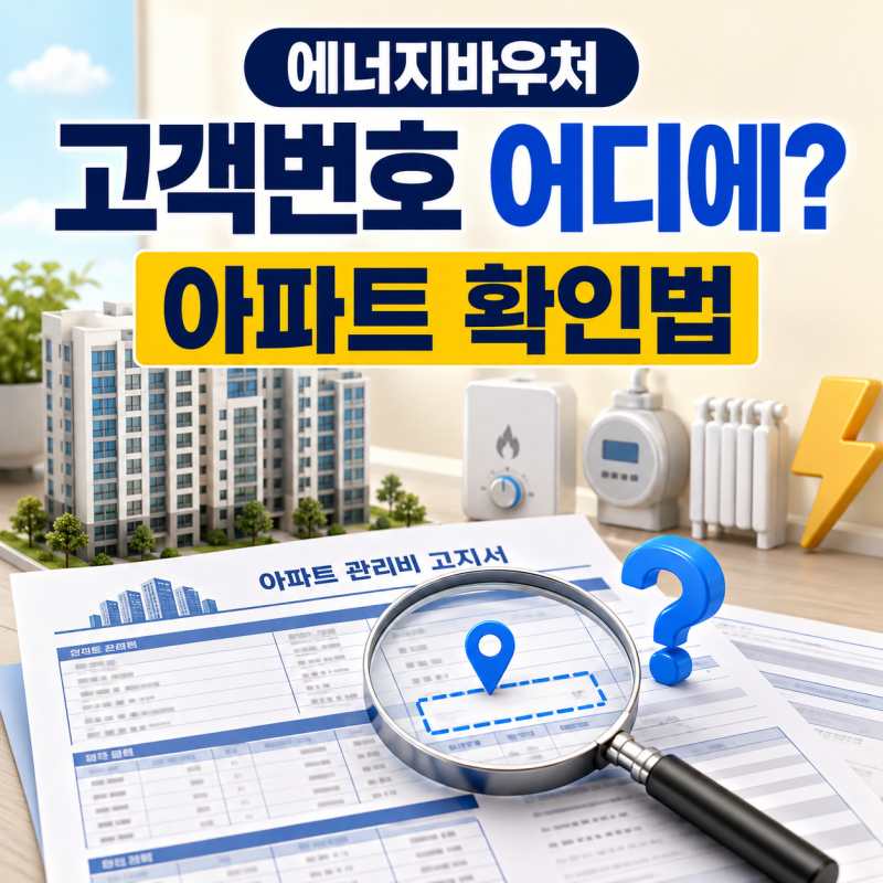 에너지바우처 고객번호, 아파트 관리비 고지서에 없다면?