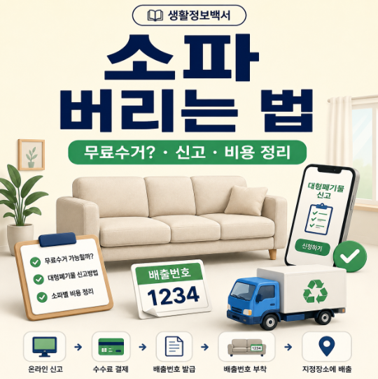 소파 버리는 법｜무료수거 가능할까? 대형폐기물 신고·비용 정리