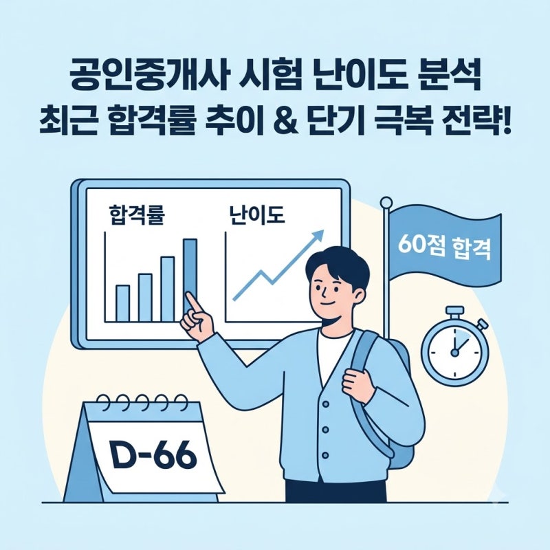 공인중개사 시험 난이도 체감 분석과 최근 합격률 및 단기 극복 전략