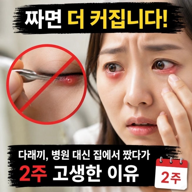 다래끼 째기, 집에서 짜면 안 되는 이유 병원 안 가고 버텼다가 2주 걸린 경험담