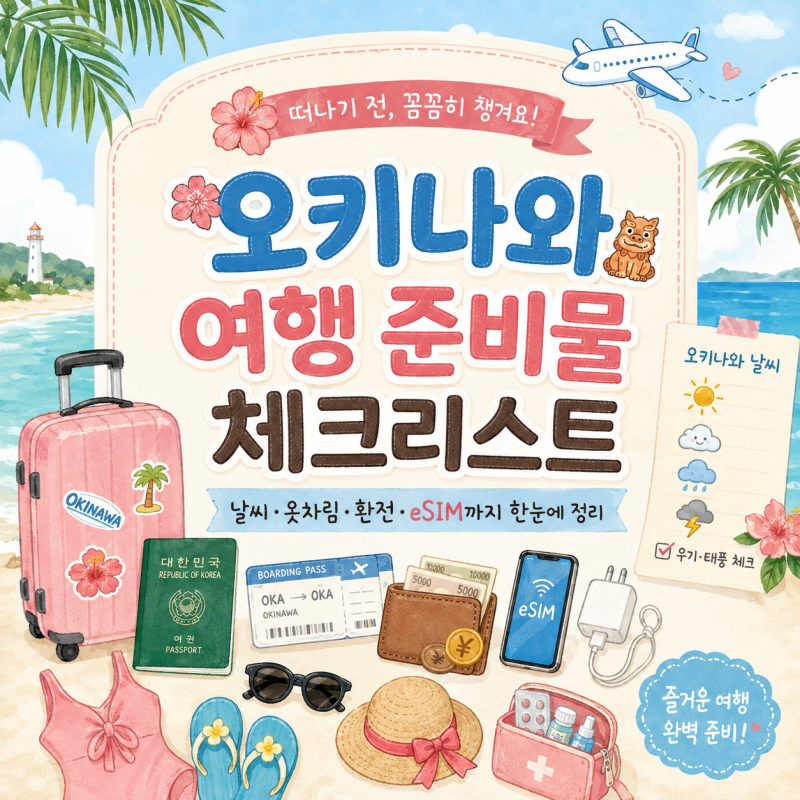 오키나와 여행 준비물 체크리스트 일본여행 전 비짓재팬·환전·eSIM·수영복까지 총정리