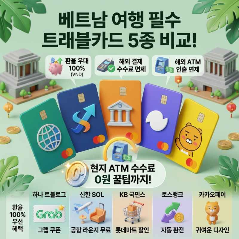 베트남 여행 필수 트래블카드 5종 비교! 현지 ATM 수수료 0원 꿀팁까지