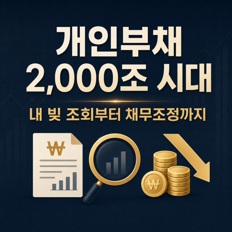 대한민국 개인부채 2,000조 시대 / 부채 조회 방법과 최대 90% 채무 감면 신청까지 총정리