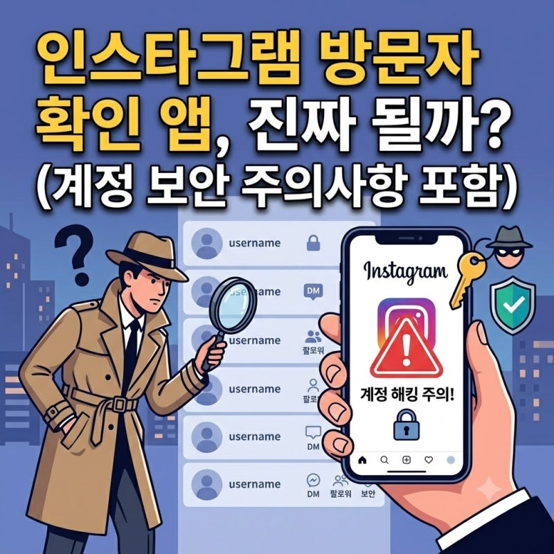 인스타그램 방문자 확인 앱, 진짜 될까? (계정 보안 주의사항 포함)