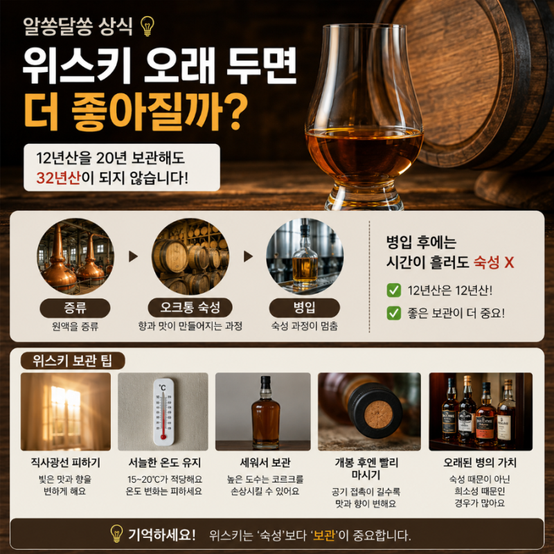 위스키 오래 두면 더 좋아질까? 12년산을 20년 보관해도 32년산이 아닌 이유