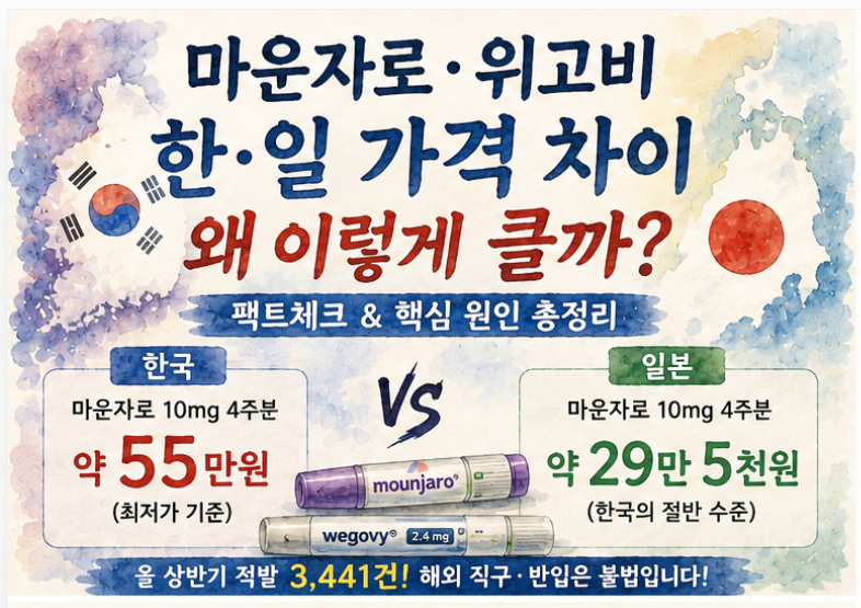 마운자로·위고비, 왜 한국만 유독 비쌀까 — 한일 가격차 팩트체크