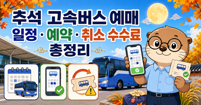 2026년 추석 고속버스 예매 일정 및 티머니GO 예약 취소 수수료 총정리