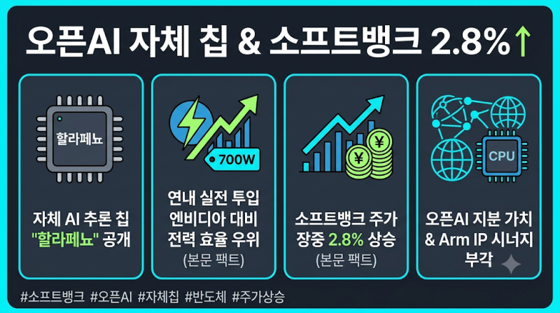 "엔비디아 넘었다!" 오픈AI 자체칩 발표와 소프트뱅크 2.8% 상승 총정리