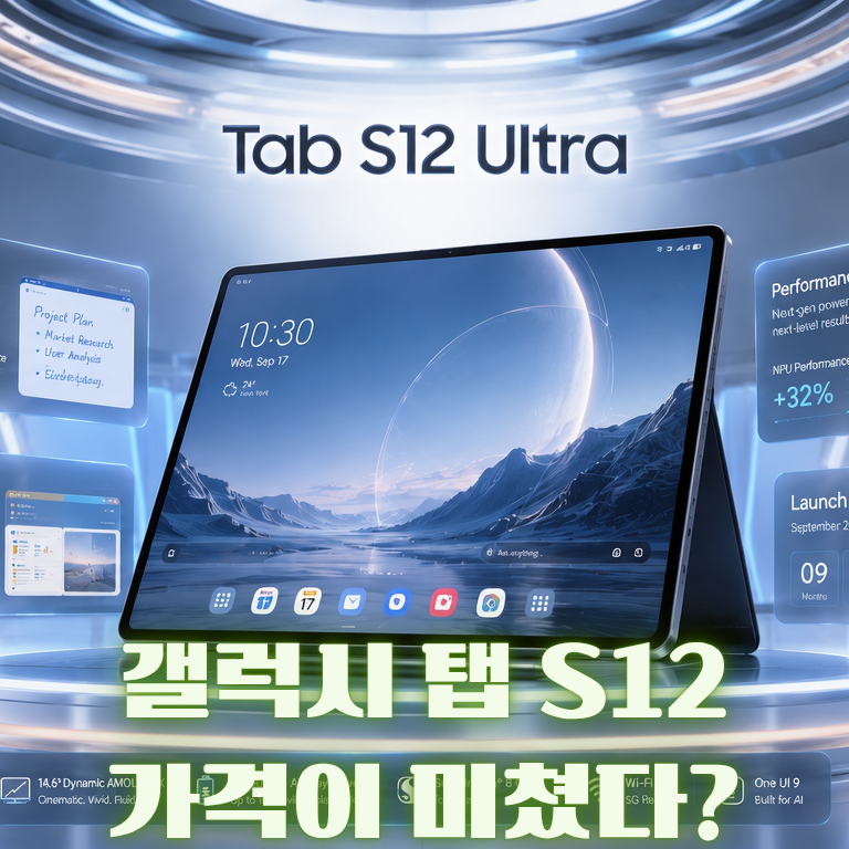 갤럭시 탭 S12 플러스·울트라 출시 임박｜디멘시티 9500·가격·스펙 총정리