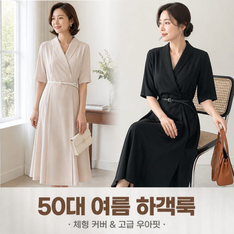 50대 중년 여성 여름 결혼식 하객룩 빅사이즈 혼주 정장 원피스 상견례 옷차림 추천