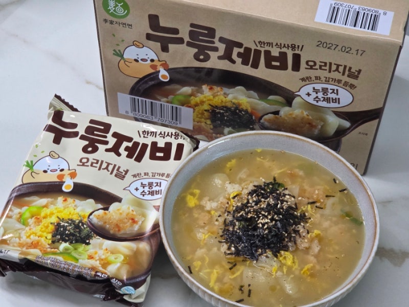 누룽지 수제비밀키트 실온보관 이가자연면 누룽제비 오리지널