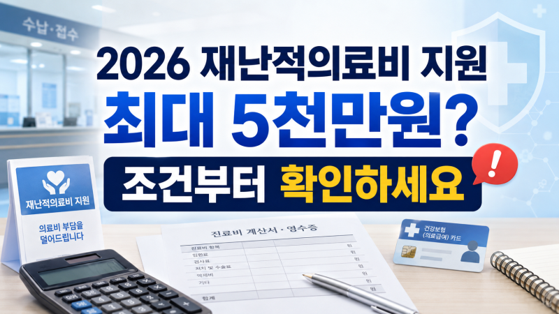 2026 재난적의료비 지원, 병원비 부담 크다면 최대 5천만원 받을 수 있을까?