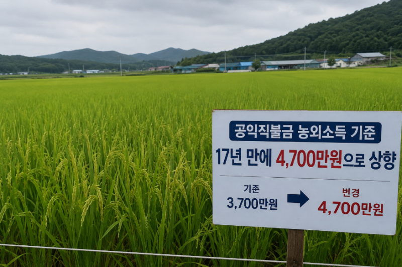 공익직불금 농외소득 기준 17년 만에 4,700만원으로 상향…농사짓고 다른 일 하는 농업인 숨통....