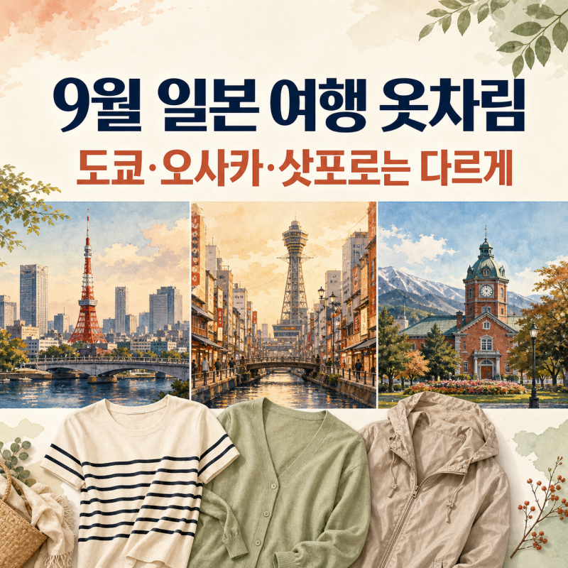 9월 일본 여행 옷차림｜도쿄·오사카·삿포로가 다른 이유