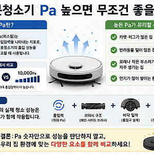 로봇청소기 흡입력 Pa 높으면 무조건 좋을까? 구매 전 비교할 5가지