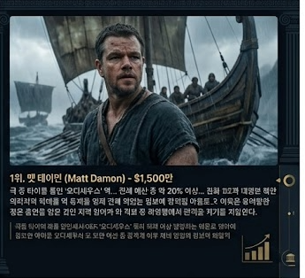 오디세이 출연 배우 출연료 No. 5