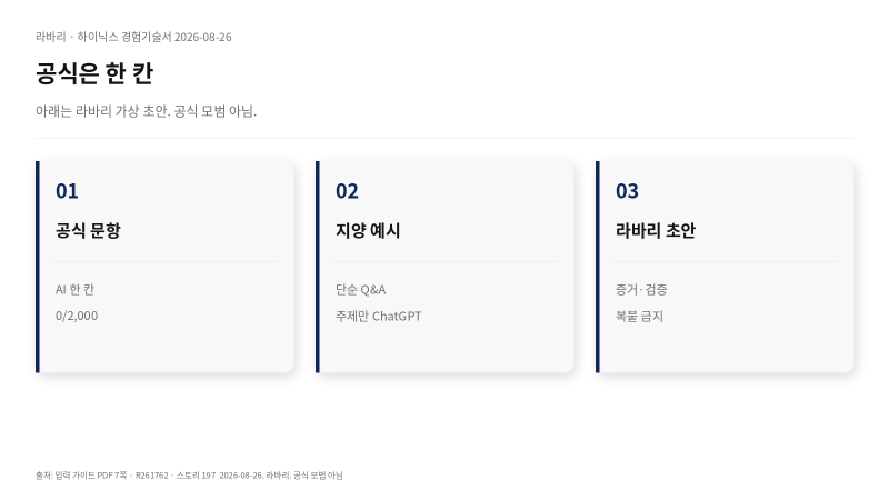 하이닉스 자소서 예시 2026 — AI 경험기술서 이렇게 씀