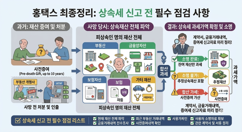상속재산은 어디까지 상속세에 포함될까?｜예금·주식·보험금·사전증여재산 총정리