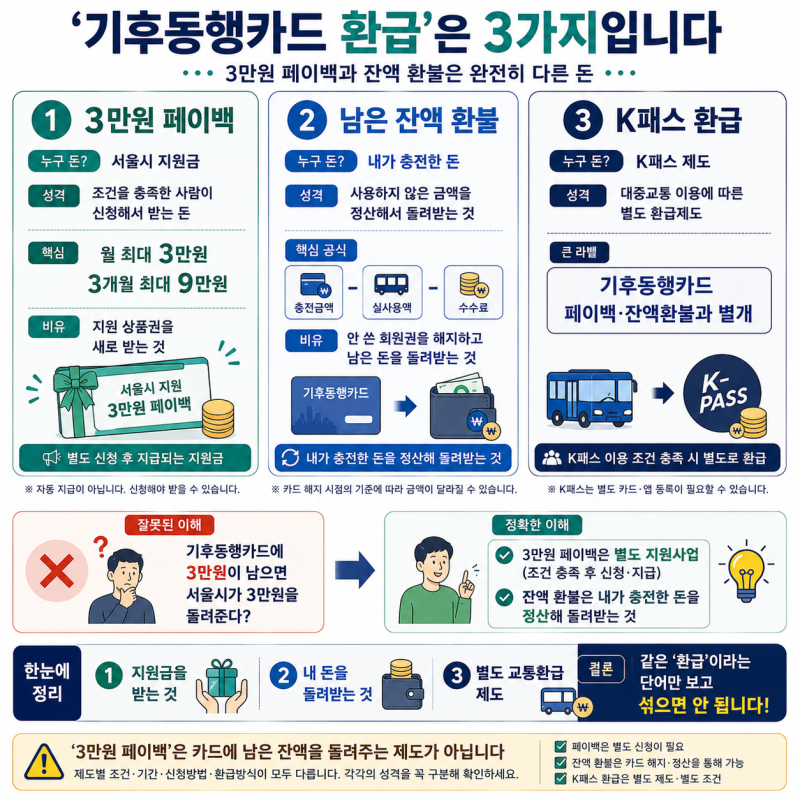 기후동행카드 환급 완전정리｜3만원 페이백과 남은 금액 돌려받는 법