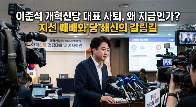 이준석 개혁신당 대표 사퇴, 왜 지금인가? 지선 패배와 당 쇄신의 갈림길