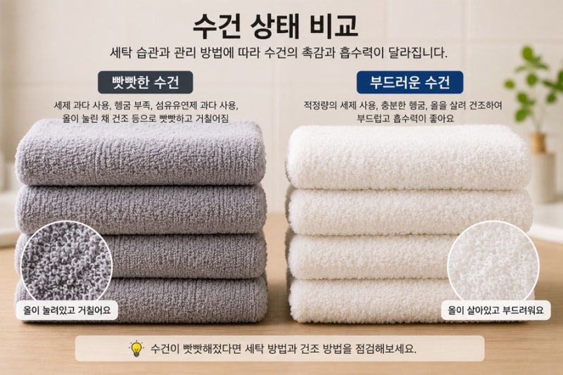수건이 빳빳해지는 이유는? 부드럽게 만드는 올바른 수건 세탁법