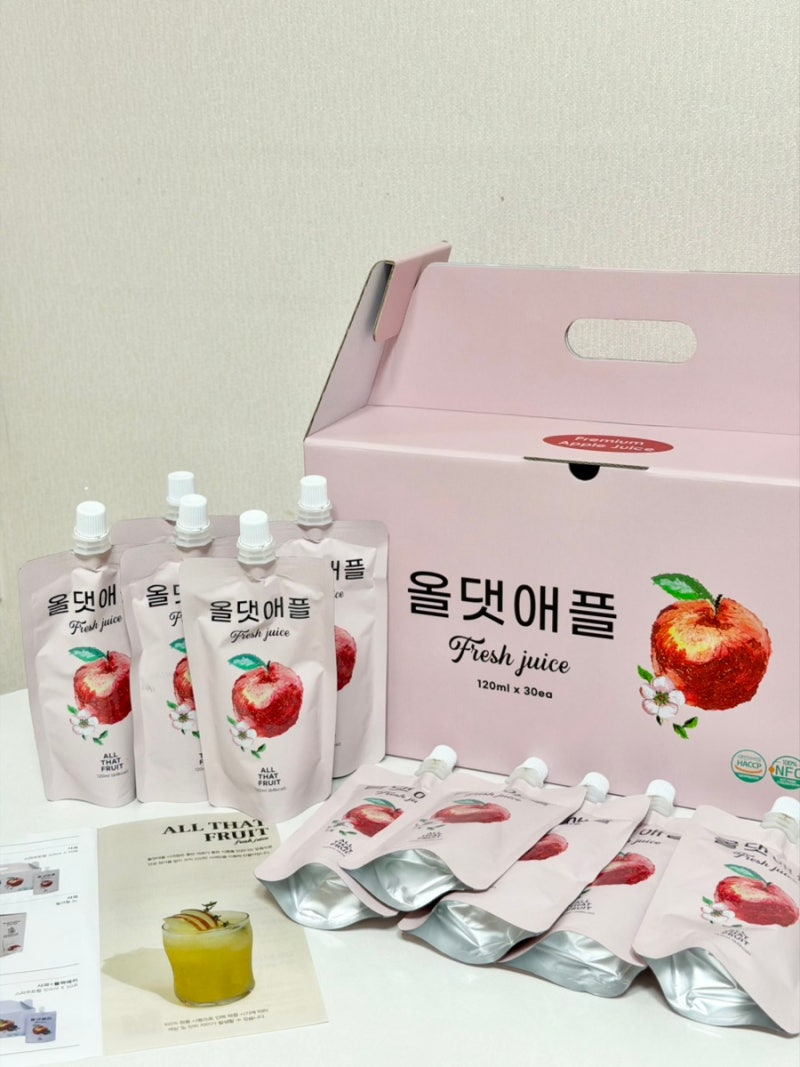 청송사과즙 추천 올댓프룻 사과즙 간편하게 마시는 100% 착즙 사과주스 후기