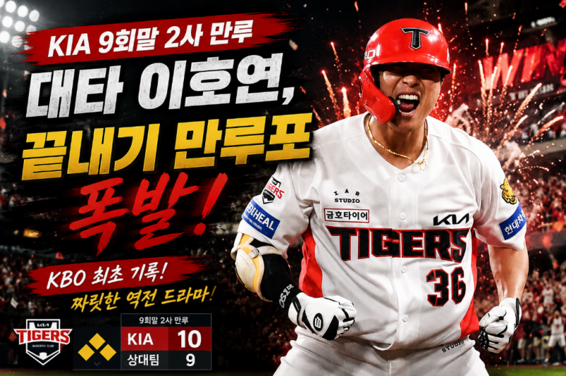 KBO에 없던 장면, KIA 이호연이 만들었다?! 끝내기 만루홈런 패배 이틀 만에 끝내기 만루홈런 ....
