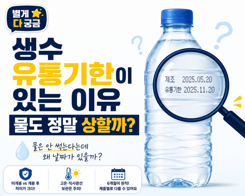 생수 유통기한이 있는 이유, 물은 안 상하는데 왜 날짜가 적혀 있을까?