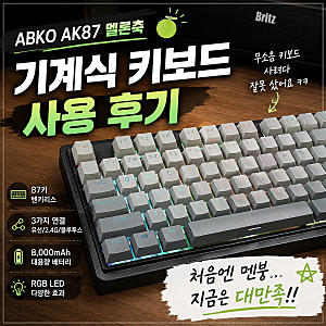 앱코 AK87 멜론축 후기, 무소음 키보드 사려다 잘못 샀어요.
