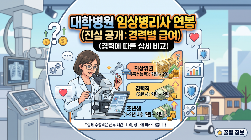 대학병원 임상병리사 연봉 월급 많다던데 진짜일까?(현 대학병원 근무 중)