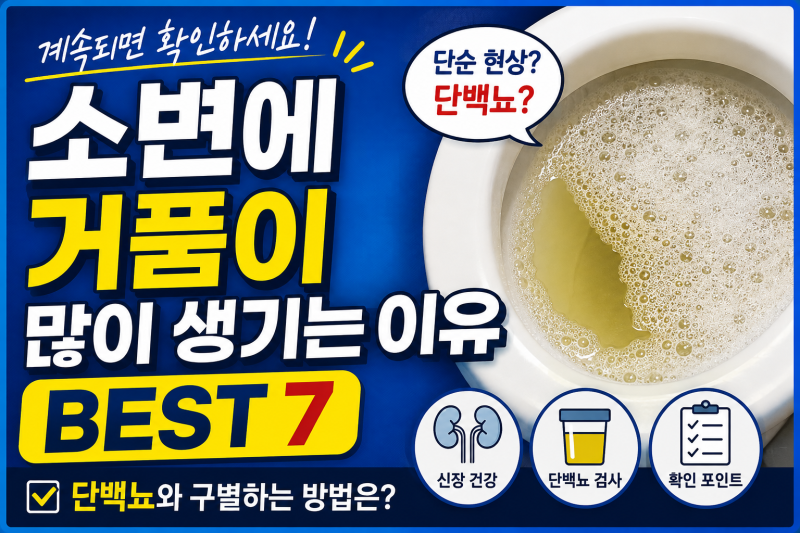 소변에 거품이 많이 생기는 이유 BEST 7, 단백뇨와 구별하는 방법은?