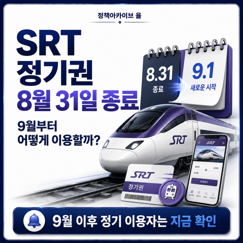 SRT 정기권 8월 31일 종료, 9월부터 어떻게 이용할까?